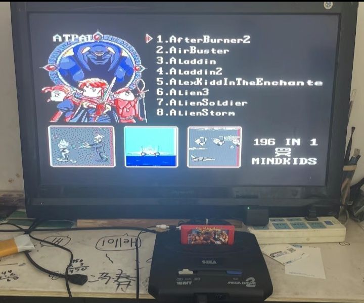 Sega 16 bit konsoli uchun kartrij (196 in1)