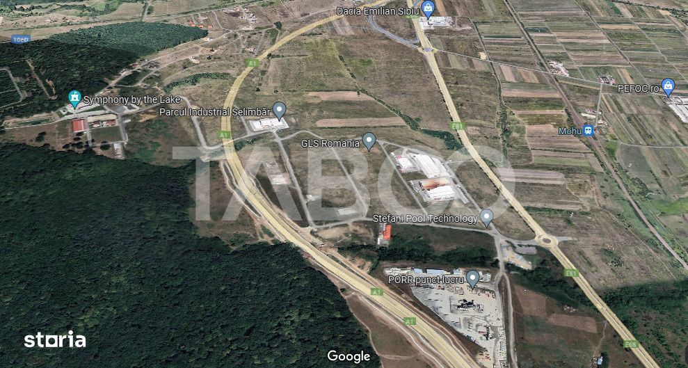 Teren intravilan industrial 1886 mp deschidere 33 m POT 40% CUT 1,2