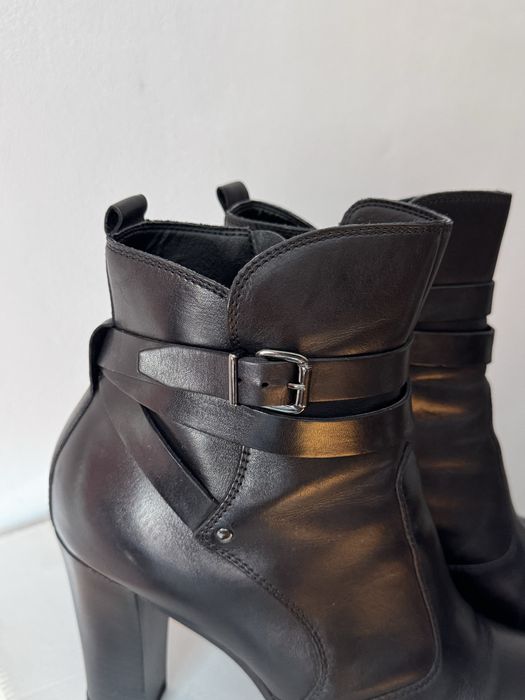 Botine piele naturala, toc 10 cm - stare impecabilă