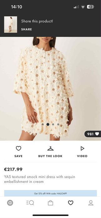 Рокля с пайети и цветя YAS