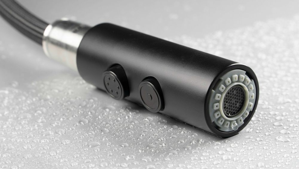 Титаниев смесител за кухня с изтеглящ се чучур, 2 вида струя 9800 Slim