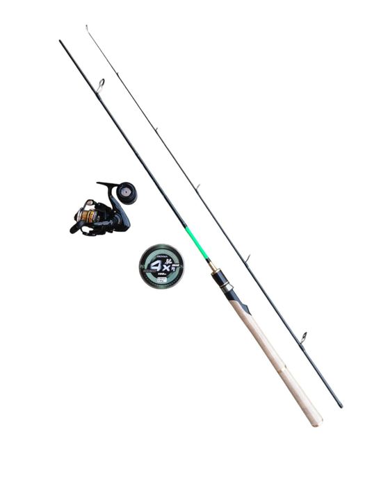 Лайт спининг комплект - въдица, макара и плетено влакно 0.06мм
