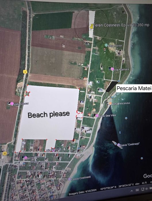 Vand teren Costinesti epava, zona Beach Please
