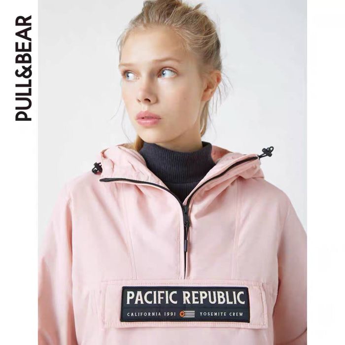 PULL&BEAR Толстовка Женская с капюшоном New PacificRepublic, розовая