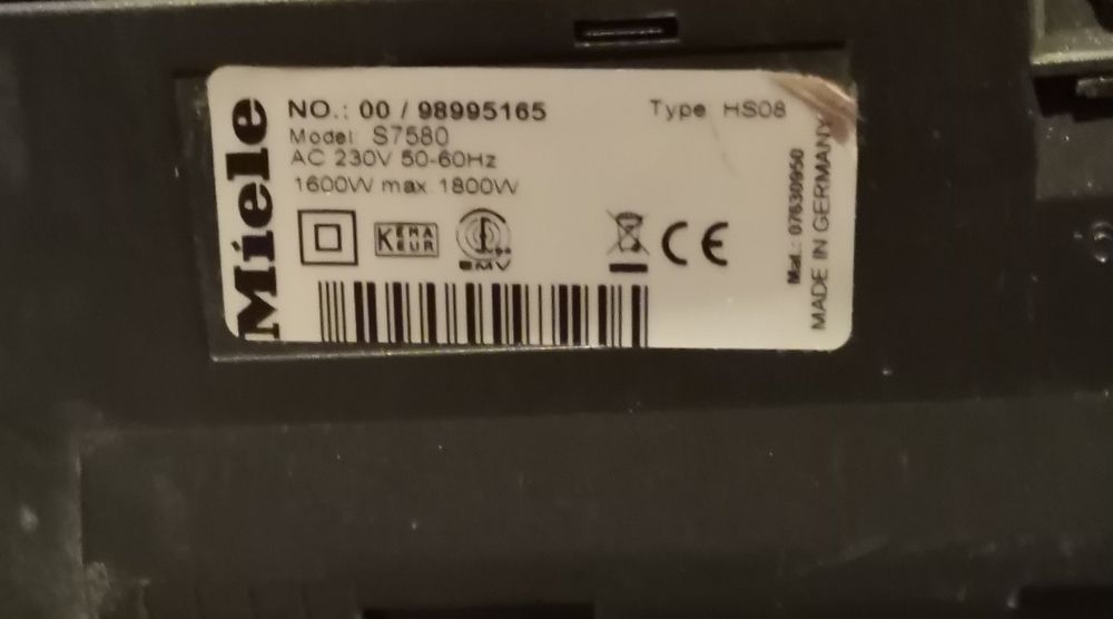 Aspirator Miele S7580 HEPA 1800w