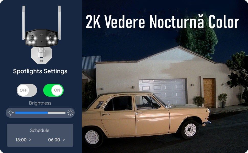 Camera de supraveghere WiFi Reolink Duo 2 cu lentile duble 8MP