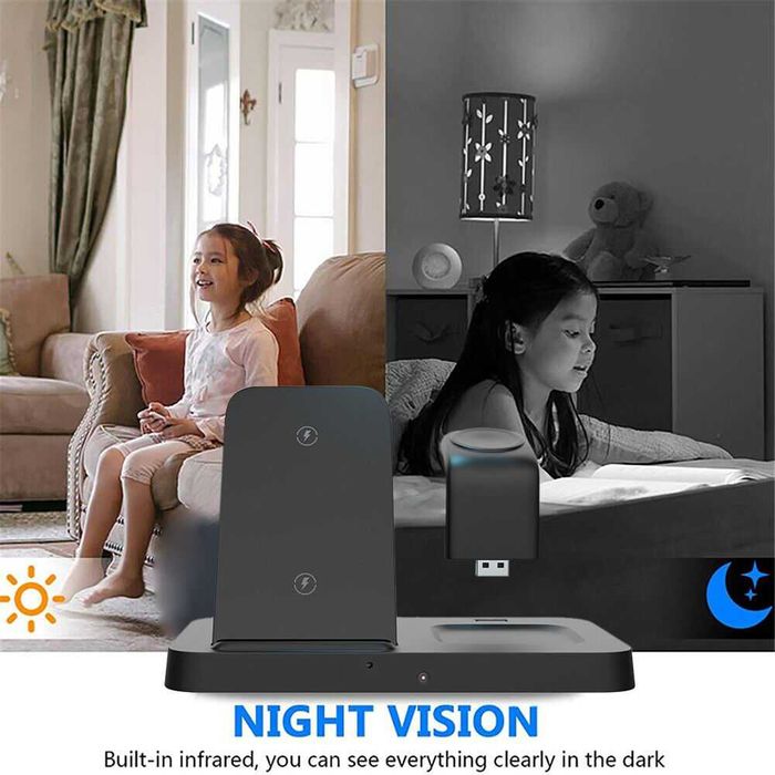 Безжично зарядно устройство за телефон Скрита Камера WiFi 3 в 1