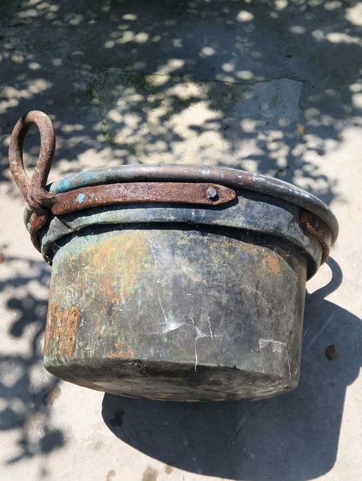 Cazan din cupru masiv, 50L, pentru bulion, gem etc