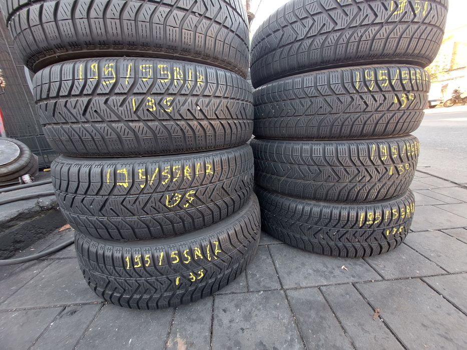 8 anvelope iarna 195/55r17 Pirelli dot 2022 Montaj Gratuit