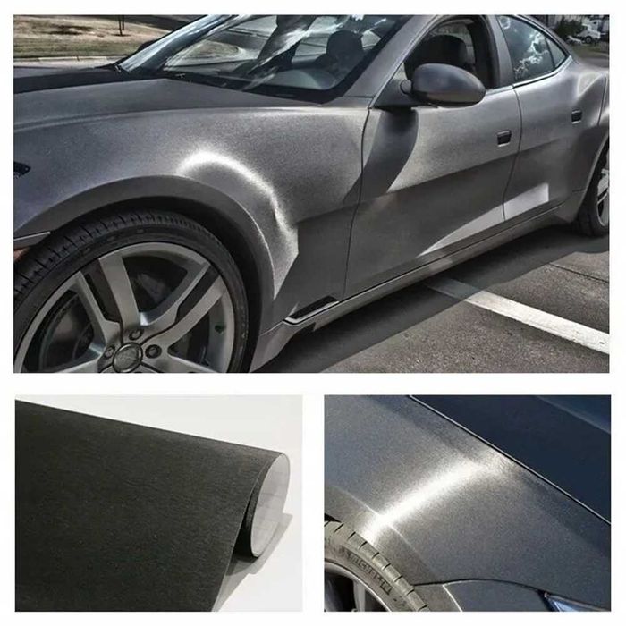 Автомобилно фолио Драскан Алуминий Графит - 1.52 х 1 метър.