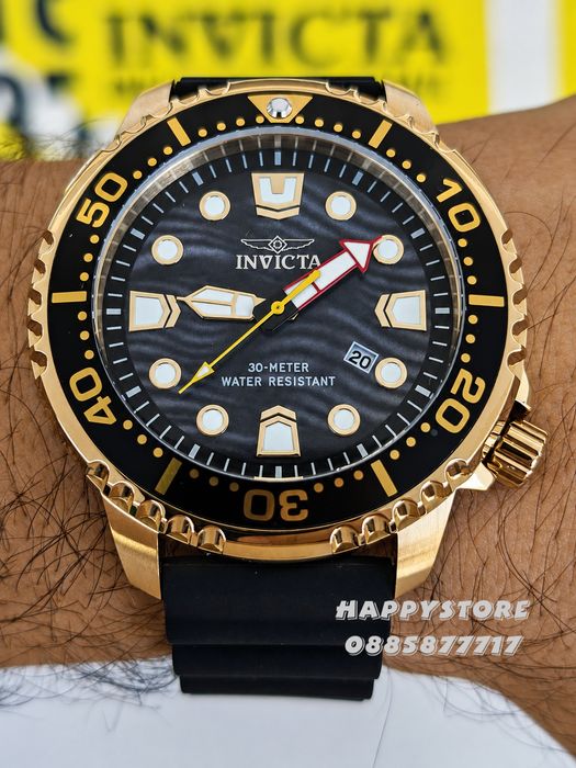 INVICTA Abyss black/gold 48 mm, Инвикта нов мъжки часовник