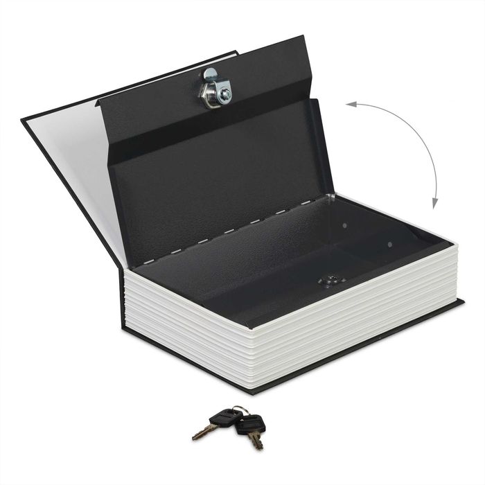 Seif ascuns in carte 24x15.5 cm incuietoare cu cheie cutie metalica