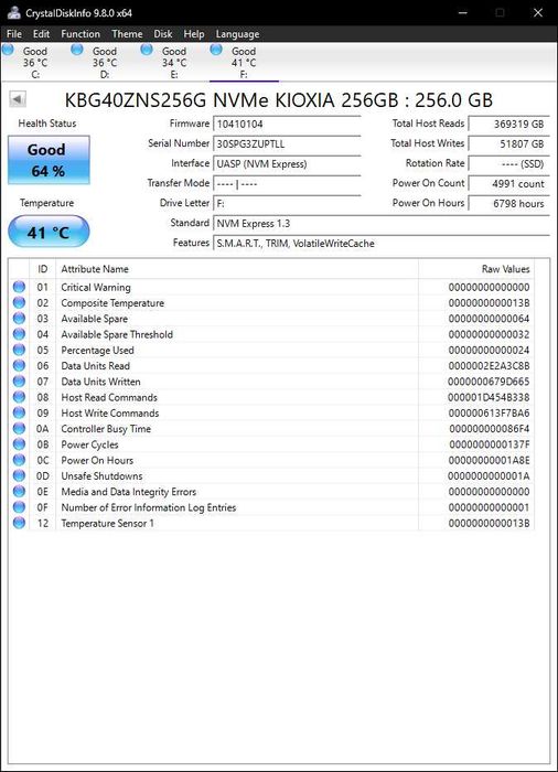ССД/SSD Samsung/Sk Hynix/Kioxia 256/512GB M.2 NVMe PCIe 3.0
