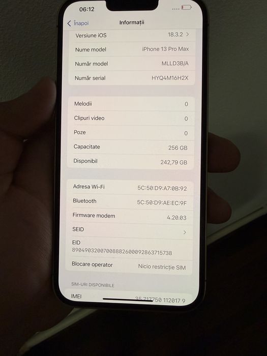 Iphone 13 pro max 256 gb / baterie 80%