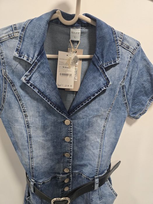 Дънкова рокля в светъл деним