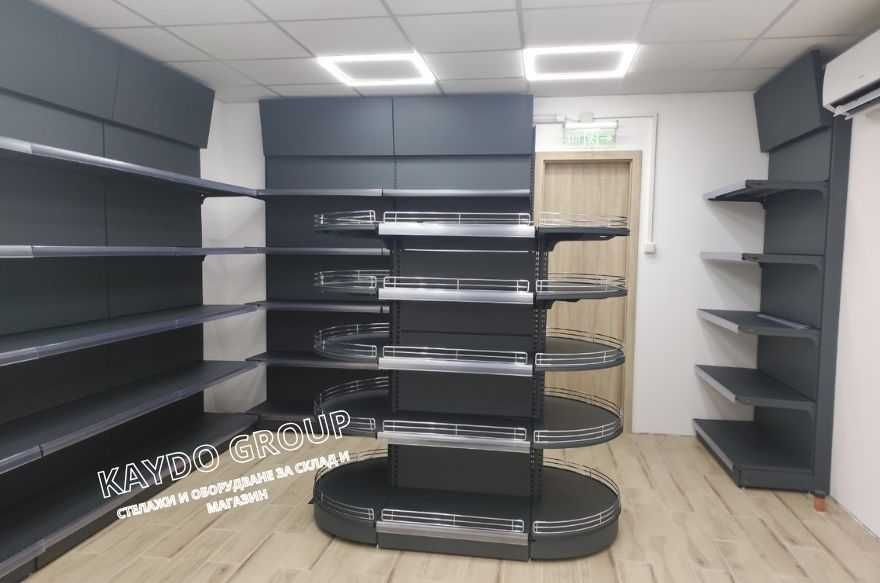 Овален островен стелаж със заоблени краища- наличен СИВ ГРАФИТ МАТ и бял гланц