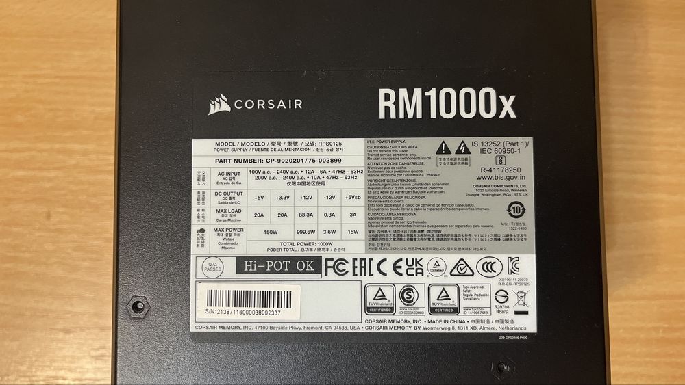 Sursă PC Corsair RM1000x