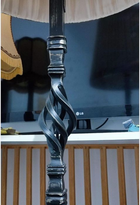 Lampa Lustra lampadar mare fier forjat vechi rustic 3 becuri abajur