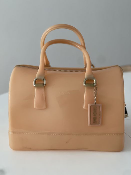 Оригинал Furla Candy Bag, бежевый силикон, б/у