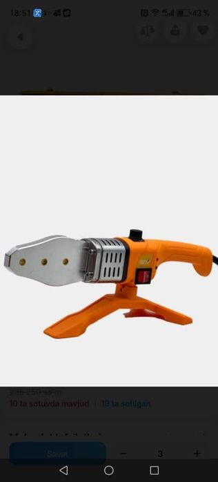 Пластик кувурларни пайвандлаш аппарати Убай