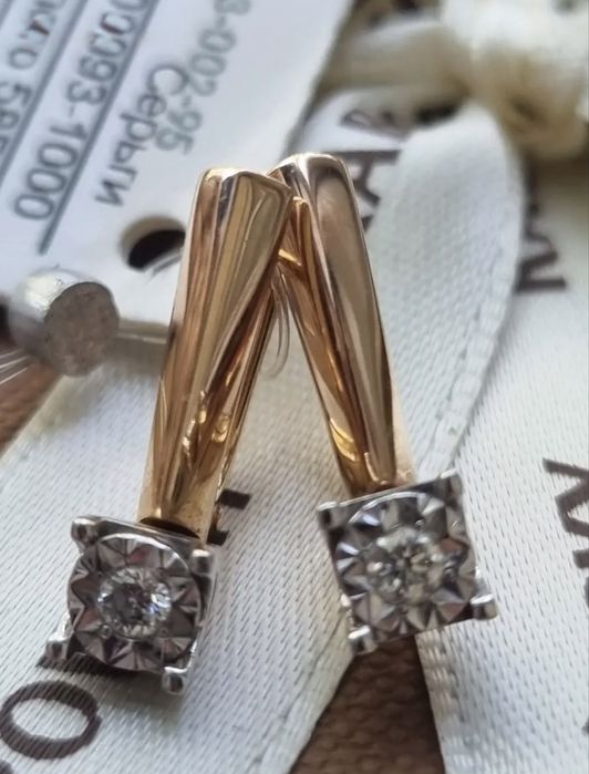 Золотые серьги Kabarovsky с бриллиантами новые