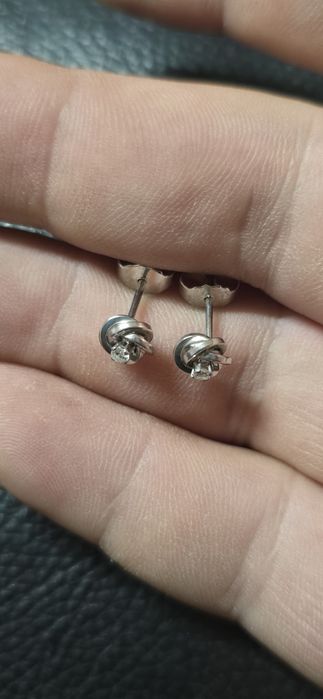 Cercei aur diamante naturale
