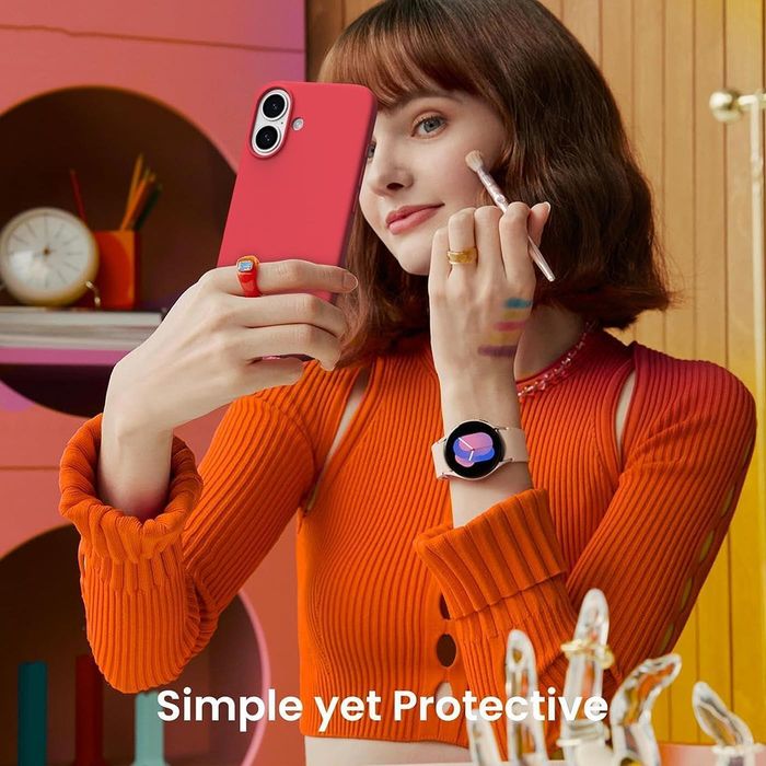 Матов силиконов кейс за apple iphone 17 - червен