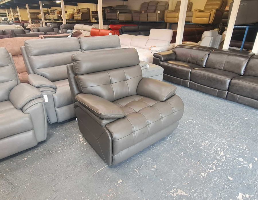 Сив кожен фотьойл La-z-boy