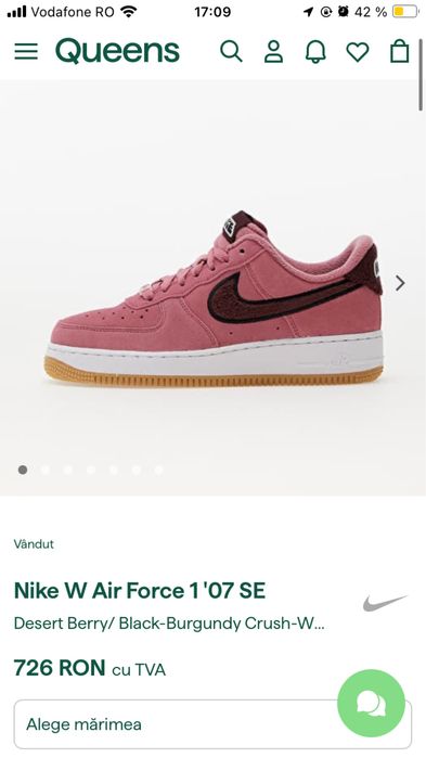 NIKE W AIR FORCE 1 '07 SE Desert Berry/ Black-Burgundy Crush