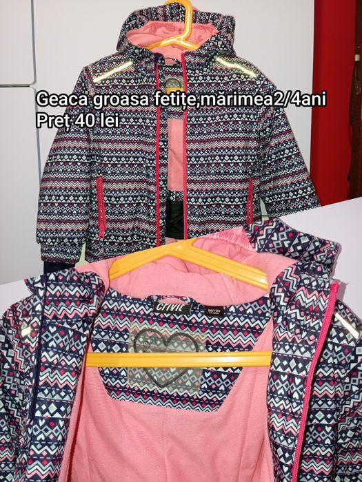 Geaca groasa fetițe 2/4 ani