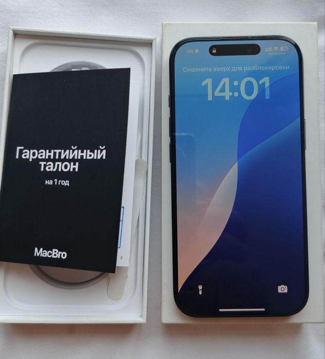 Iphone 16 Pro 256Gb. Sim+Esim.Официальная гарантия до Ареля 2026 года.