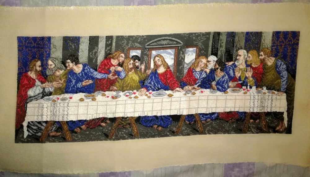 ГОБЛЕН Тайната Вечеря Леонардо Да Винчи 1948 Орхидея ДМЦ 24.5 / 64.5