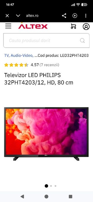 Vând televizor Philips  non smart, hd, 80 cm