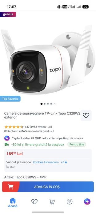 Camere Tapo 320WS noi sigilate
