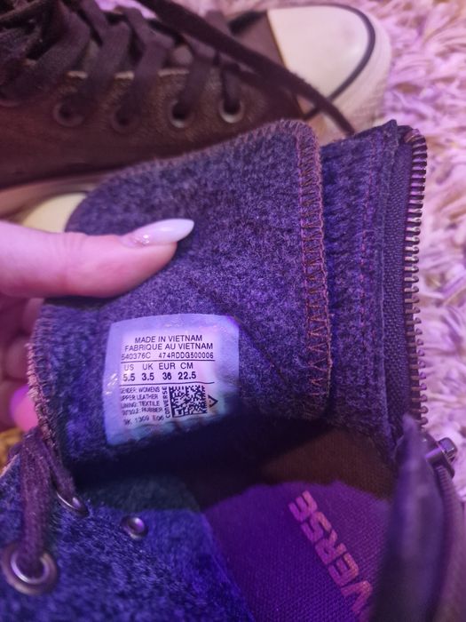 Converse piele întoarsă 36