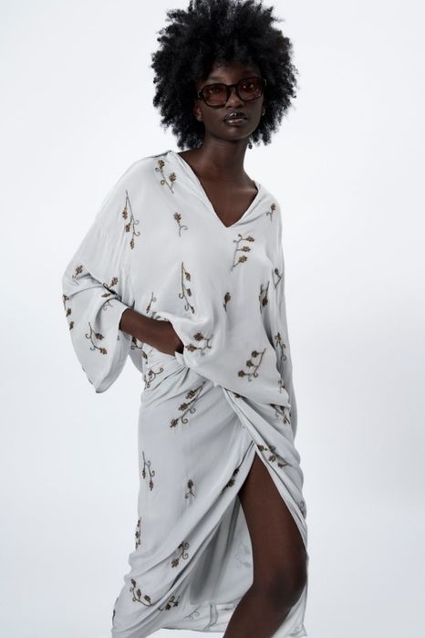 Costum fusta /bluza brodat cu margele Zara limited edition