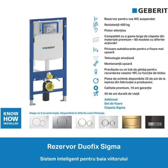 Rezervor WC Incastrat cu cadru GEBERIT DUOFIX Sigma