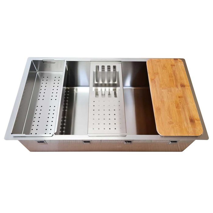 Chiuveta bucatarie inox CookingAid Box Lux 74 cu montaj pe/sub blat