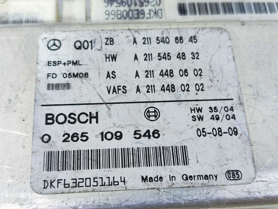 Unitate control hidraulică ESP + PML Mercedes-Benz E W211 COD: A2115406645 2005 / [2002-2009] / (5G3)