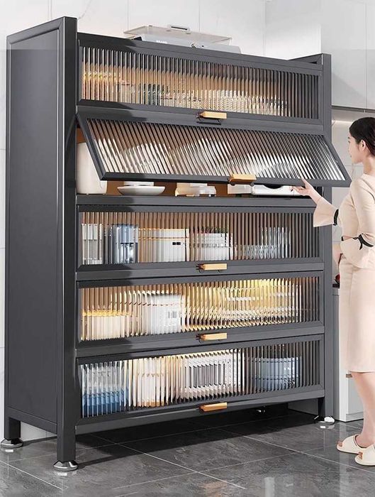 Кухонный сервант с верхней откидной дверцей/Шкаф для посуды