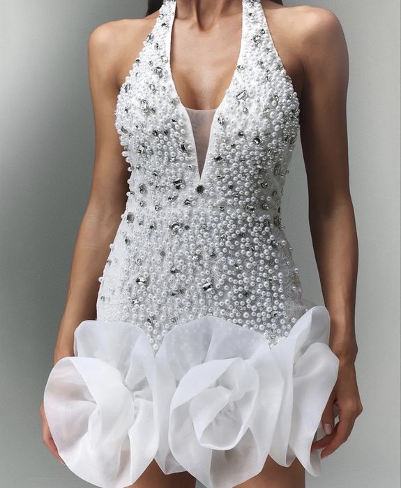 Rochie mini White Crystal Bella Barnett