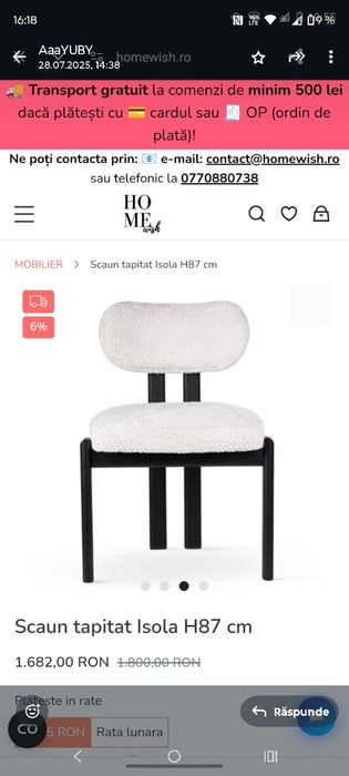 Set două scaune dining