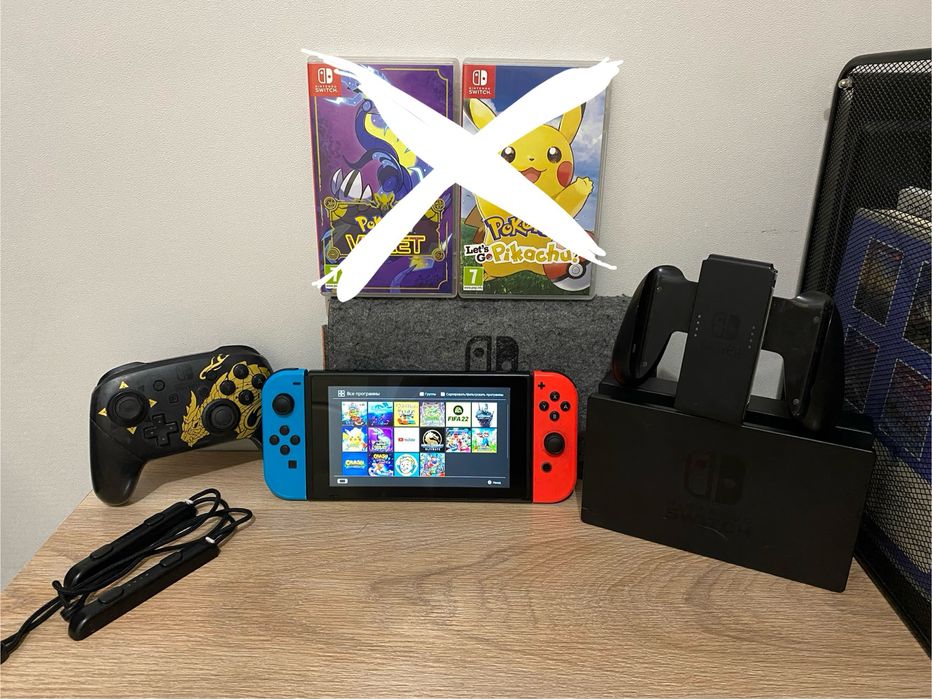 Nintendo Switch V2 Полный комплект + Pro Controller