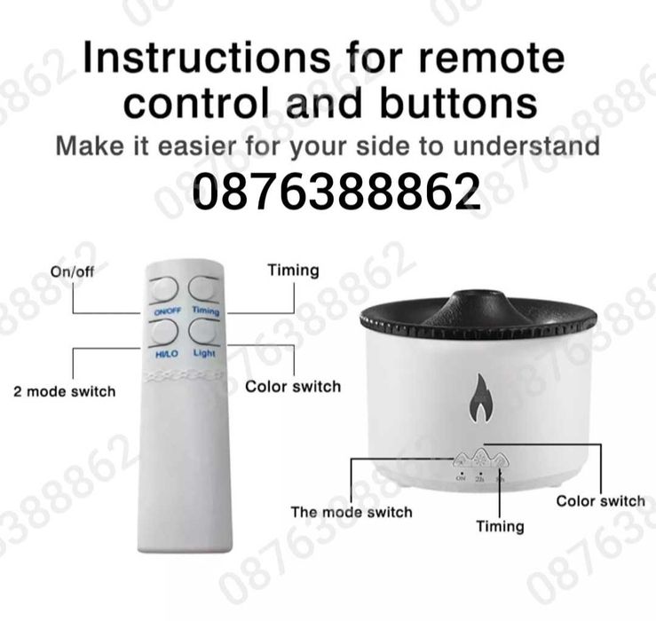 Ултразвуков арома дифузер 360мл овлажнител пулсиращ непрекъснат режим