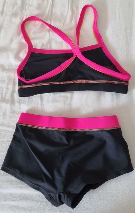 Бански от две части за момиче, черен