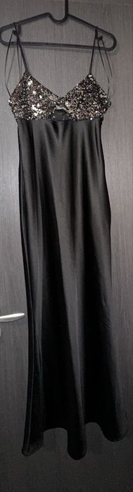 Елегантна черна дамска рокля с пайети Zara, S размер