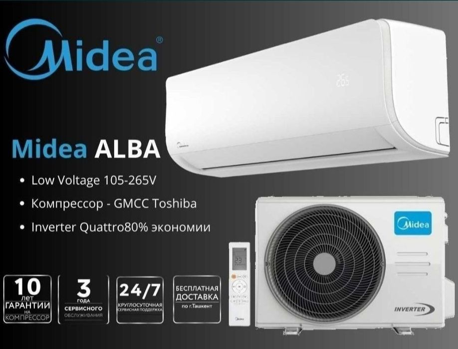 Кондиционеры Midea сплит / мулти сплит / колонный /кассетные
