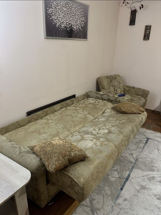 Диван с креслом, пружинный блок
