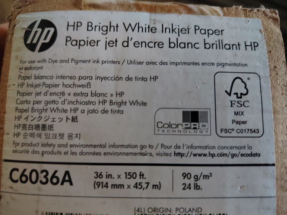 Hirtie HP inventa rolă