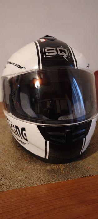 Casca moto SQ Tanked Racing special edition alb-negru